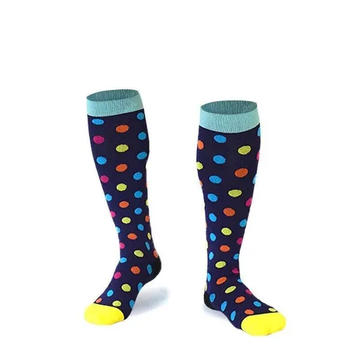 S/M Compression Socks Women Men Nursing Travel Stocking Sport Running - Colour Dots