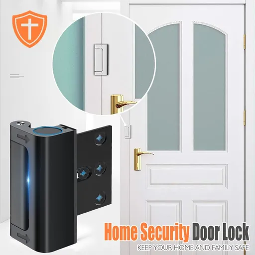 Heavy Duty Flip Door Lock for Home Security, Aluminum Alloy Safety Latch with Rubber Bumper, Easy Install for Inward-Swinging Interior Doors, Rental Friendly (Black)
