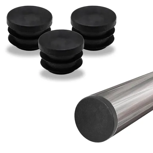 Biaungdo 12 Pcs 3/4 inch Round Plastic Hole Plug, Black Tubing End Cap Table Chair Legs Tubing Glide End Insert Plug Cap Cover(19mm)