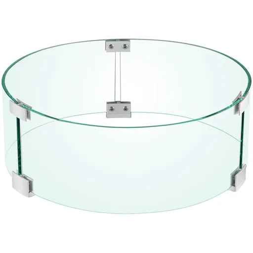 Fire Pit Wind Guard Tempered Glass Flame Guard 17x17x6 In 1/4-In Thick