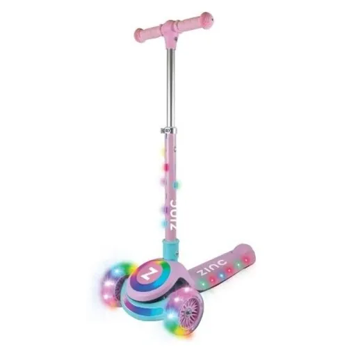 Zinc Three Wheel Folding Glow Ring Scooter