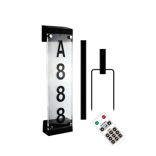 Outdoor Solar House Number Plate Plug-In Door Light Wall Lamp Digital Waterproof Villa Address Sign