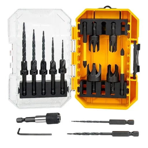 Woodworking Projects: 16-Piece Countersink Drill Bit Set with Storage Box, Adjustable Depth, Hex Shank