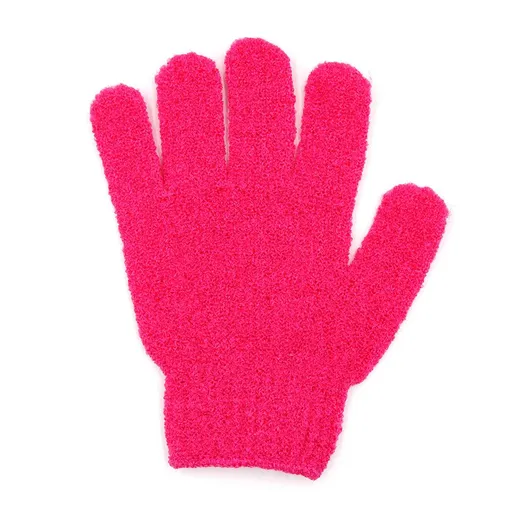 1 Pair Exfoliating Bath Gloves, Body Scrub Mitts for Shower Cleansing and Massage, 5.9 x 7.28 in, Rose-pink, for Home Bath and Body Care