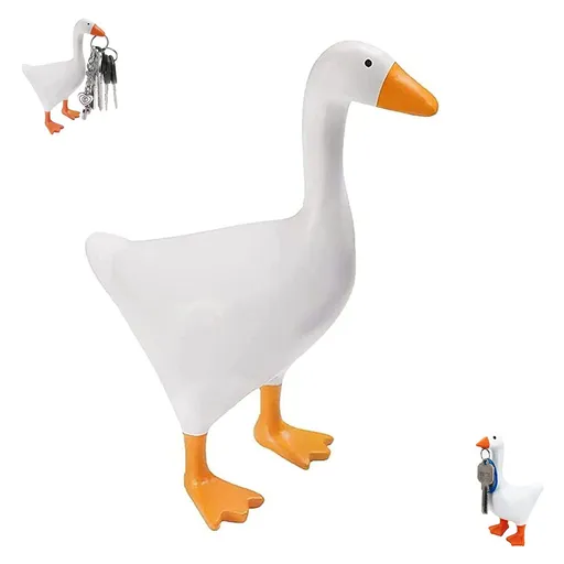 White Duck Magnetic Display Piece Resin Decoration Magnetic Goose Key Holder