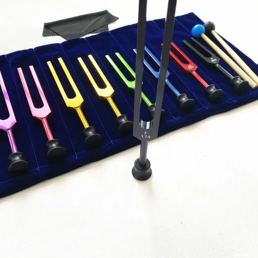 9 Piece Colorful Aluminum Alloy Tuning Forks Tuning Forks For Therapy, Voice Therapy Colored 9-piece group