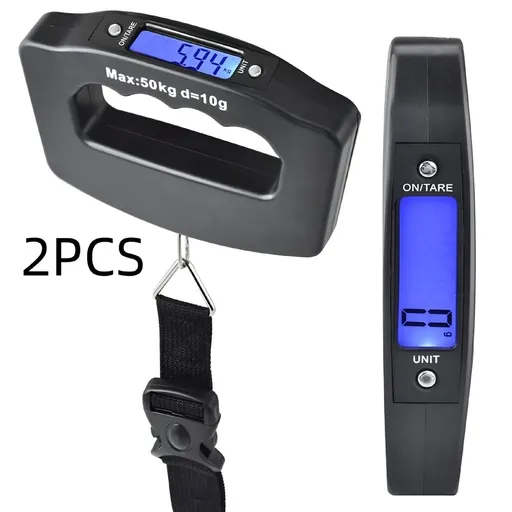 2 Sets Luggage Scale, Portable Handheld Suitcase Weight for Travel, Hanging Scales Handheld Electronic Scale with Backlight 110 Pounds