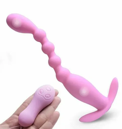 House Of Dasein Wireless Control Anal Beads Vibrator Prostate Massager Butt Plug - Pink