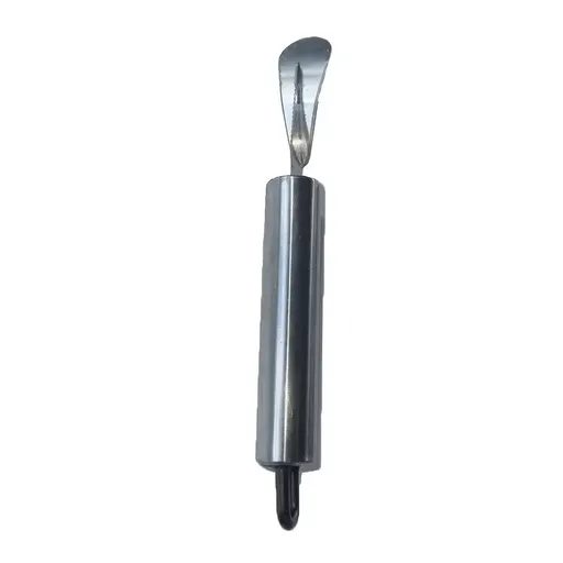 1pc Ergonomic Stainless Steel Citrus Peeler for Oranges & Lemons, Curved Handle for Effortless Peeling, Ideal for Outdoor & Restaurant Use A-Nordic Silvery