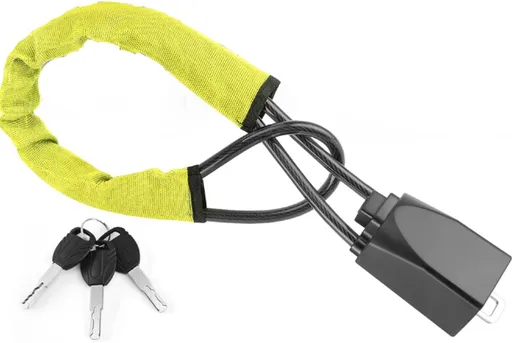 Steering Wheel Lock - Belt Lock - with 3 Keys - Yellow - Universal - Steering Wheel Anti-Theft Device - for Car Security - for Most Vehicles, Trucks, SUVs, Vans