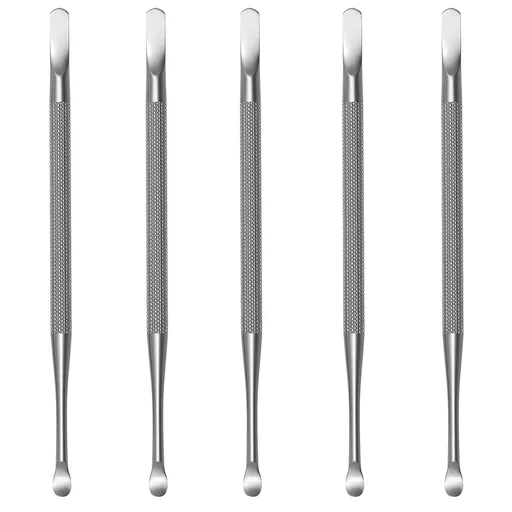 Professional Cuticle Pusher and Spoon Nail Cleaner | 5 Pack | Dual Sided Stainless Steel Pusher and Nail Cleaner | For Nail And Cuticle Care | by Beauty Tools