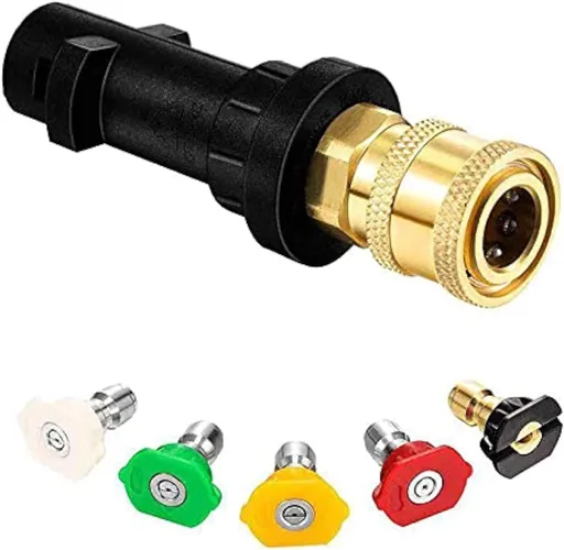 High Pressure Washer Gun Adapter 1/4" Spray Nozzle Tips Sets Brass Female Quick Connector for Karcher k2 k3 k4 k5 k6 K7