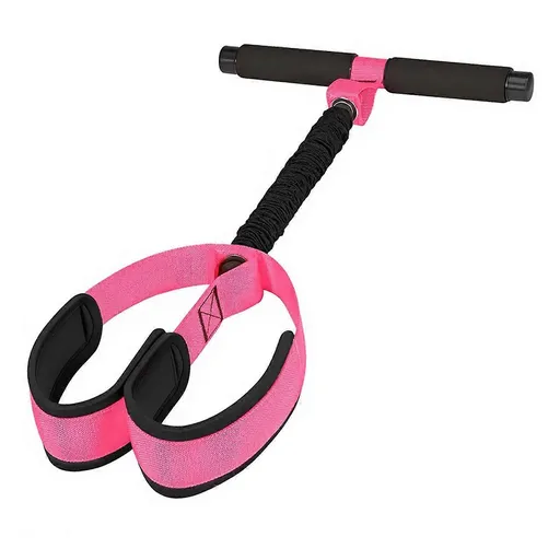 55lb Pedal Resistance Band with Handle for Core & Leg Workout & Home Training - Pink