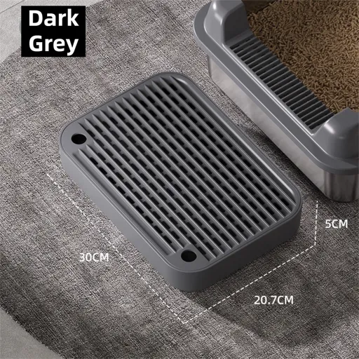 Dark Grey Cat Litter Trapper Step Pedal Mat - DetachableDual Layer Litter Catcher Ramp, Style 1