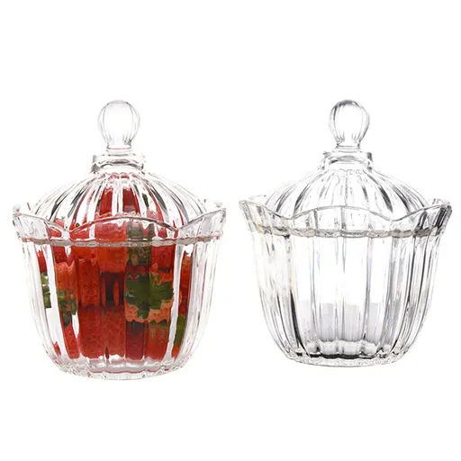 2 Pack Acrylic Candy Dish with Lid, Crystal Covered Candy Bowls, Decorative Candy Jar Containers for Candy Buffet, Party, Clear