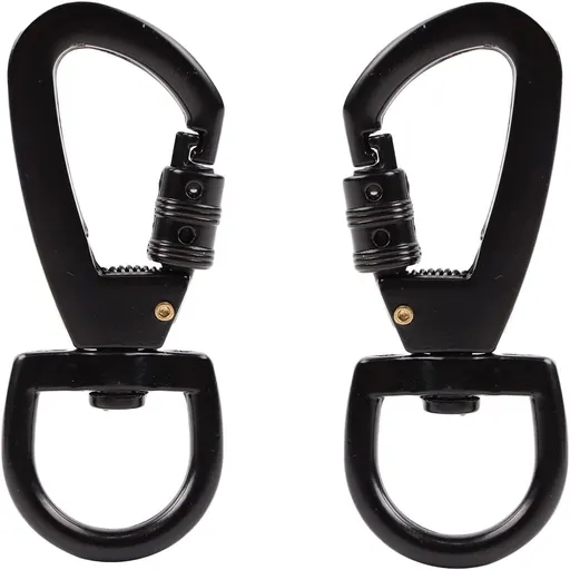 Black Strong Key Chain Buckle Locking Small Carabiners for Camping Fishing Daily Use (Black-2pcs) Durable Buckle