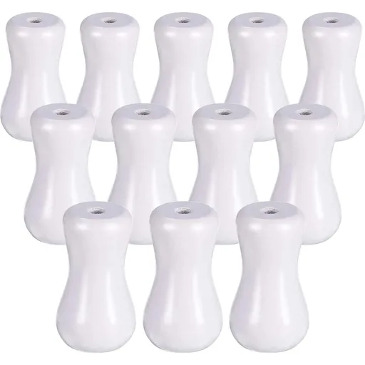 12 Pieces Blind Pull Cord Knobs Wood Cord Tassels Window Blinds Wood Cord Tassels Wooden Hanging Ball Pulls(White)