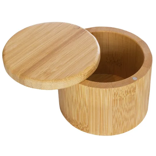 Wood Salt & Spice Box With Swivel Cover, Salt Keeper, Wood Jar For Kitchen, Perfect For Keeping Table Salt, Gourmet Salts