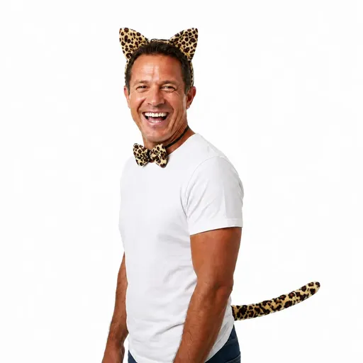 3 Piece Leopard Set Animal Costume Dress Up Party Bow Tie Tail Ears Book Week