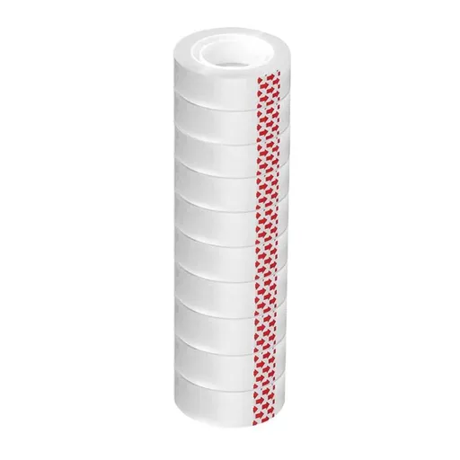 10-Pack Clear Transparent Tape Refill Rolls | 0.9" x 0.7" Size | Strong Adhesive for Office, School & Gift Wrapping | Fits Standard 1" Core Dispensers | Multipurpose Matte Tape for Documents & Crafts