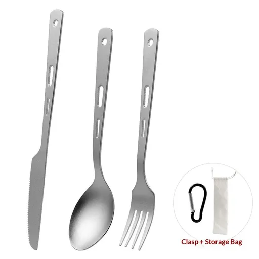 Pure titanium knife, fork, spoon, outdoor tableware, tra