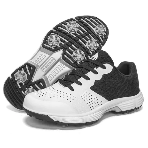 THESTRON Men Golf Shoes Waterproof Casual white and black 10