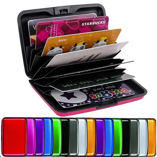 Credit Card Holder, Blocking Metal Card Wallet for Women Men Slim ID Card Holders Protector Aluminum Business Hard Case