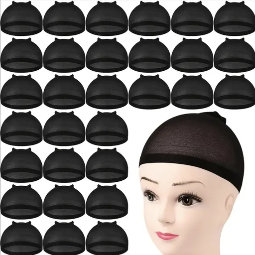 20 Pcs Wig Cap Inner Net Stretch Mesh Dome Wig Caps For Women Lightweight Breathable Wig Liners For Braids Weaving Daily Wig Wearing Salon Home Use Black