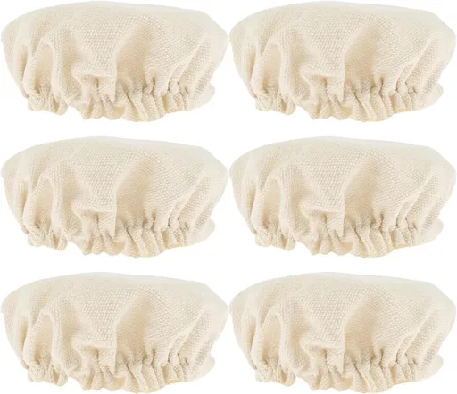Fermentation Cloth - Pack of 6 - Fabric Covers for Sourdough - Canvas - Fabric Lids - Dust Cover - Sourdough Fermentation Jars - Reusable - Cover for Proving Basket - Basket Covers - Washable - For Bread Baking - 10cm - Beige