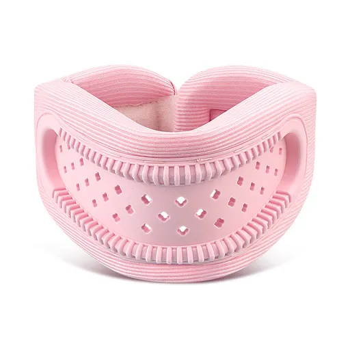 Pink Hollow Neck Support Brace – Ergonomic Cervical Collar with Breathable Design for Posture Correction and Daily Use