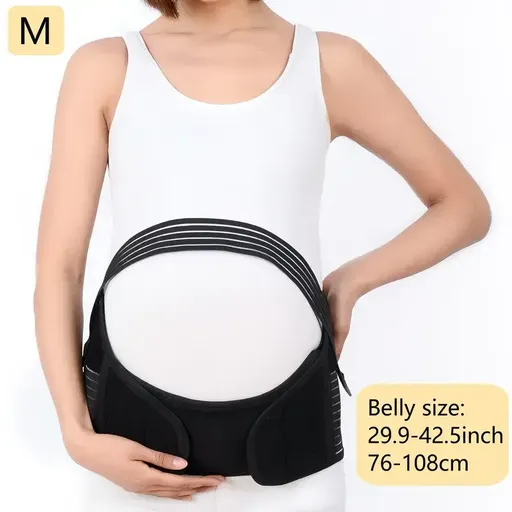 2-in-1 Pregnancy Support & Belly Band, Breathable Skin-Friendly Lightweight, Ergonomic Fit, Relieves Lower Back & Pubic Discomfort, Full Protection During Pregnancy & Postpartum/BLACK.M code