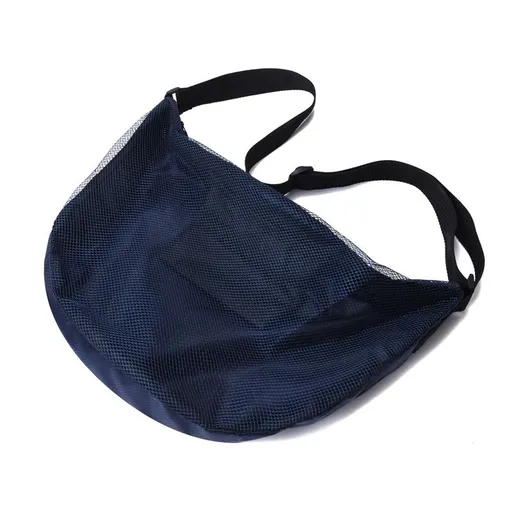 Sports Equipment Bag with Zipper for Volleyball, Football, Basketball - Adjustable Mesh Bag for Sports Gear - Dark Blue