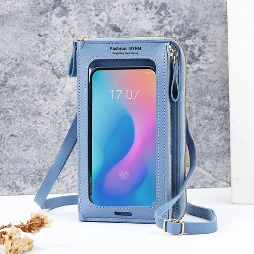 CrossBody Bags with Touchscreen Cell Phone Purse Window Zipper Pocket, Phone Bag for Women, Small Travel Wallet 3.9×7.9 in Green