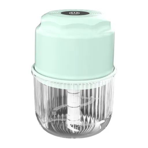 Green Cordless Electric Mini Food Chopper with 316 Stainless Steel Blades - Portable 300ml Garlic Crusher & Meat Grinder, One-Touch Operation
