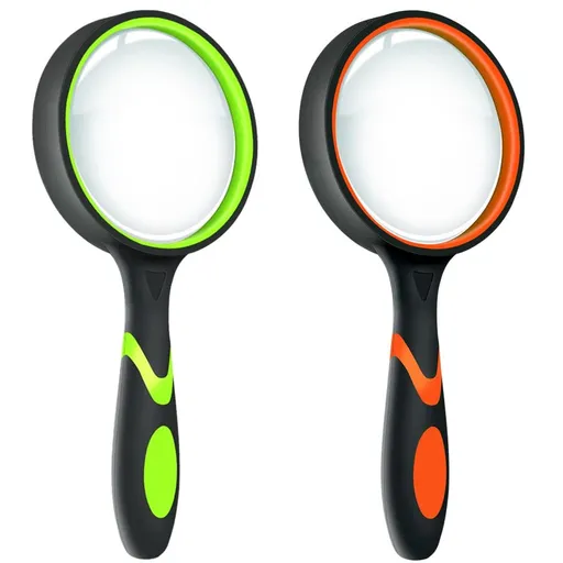 2 Pack 10X Magnifying Glass for Seniors & Kids, Non-Slip Handheld Magnifier for Reading, 60mm Magnify Glasses Lens for Close Work