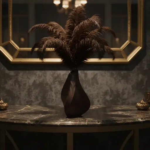 3D-printed sculpture of a contemplative vase,black