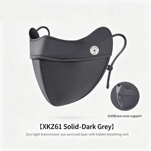 Eye Makeup Friendly Version Deep Space Grey One Size | No Smudge Ice Silk Sun Mask | Christmas Premium Makeup Gift | Eye Makeup Friendly UV Protection Face Cover