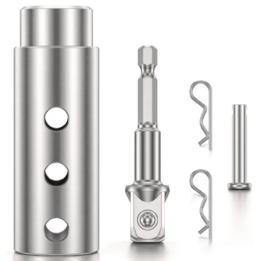 Trailer Jack Drill Adapter Heavy Duty Stainless Steel Socket Set Dual Drive Socket Adapter for RV Construction and Dump Trailers