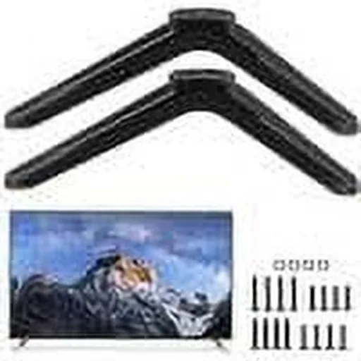 2-Pack TV Stand Legs for 40 Inch TVs, Black Plastic Replacement Base, Flat Screen TV Holder for Living Room or Bedroom