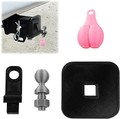 Funny Mini Trailer Hitch Ball Cover,Novelty Mini Hitch Ball Tiny Balls Hitches with Nuts,Portable Trailer Hitches Cover Trailers Accessories for 2 Inch Receivers