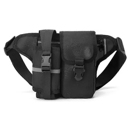 Water Bottle Holder Fanny Pack for Hiking, Running, Travel & Outdoor Activities - Black