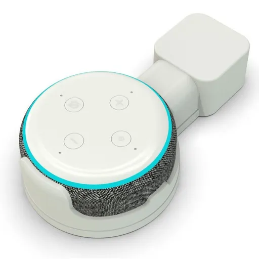 Wall Socket Mount Stand for Echo Dot Smart Speaker, Space Saving Plug Holder Bracket for Smart Voice Assistant-White