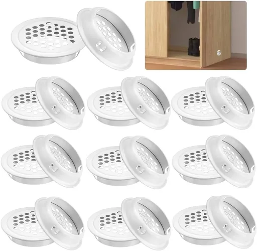 20 pieces - ventilation grilles - 35mm - round ventilation grilles - stainless steel ventilation openings - stainless steel exhaust ventilation grilles - round ventilation grille - round mesh openings - for furniture, kitchens, wardrobes and cabinets