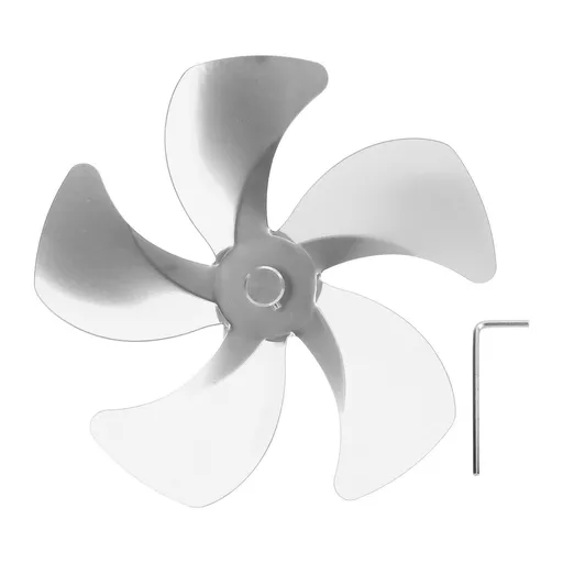 Stove Fan Blade Replacement Aluminum Alloy Enhance Warm Air Circulation Fireplace Fan 5 Blade for Stove Fan Accessories Silver