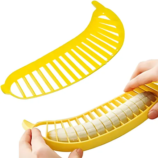 Banana Slicer - Safe, Fast, and Easy Banana Slicer Kitchen Gadget - ABS + Stainless Steel/Plastic Build