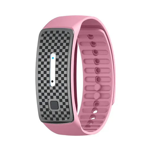 2-Pack Pink Portable Ultrasonic Mosquito Repellent Bracelet - Watch Style Insect Repeller, Pure Physical Protection USB Rechargeable
