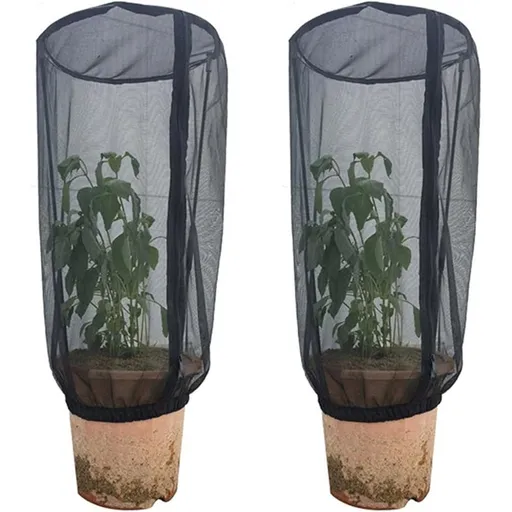 2 Pcs Fruit Tree Netting with Zipper, 25*50cm Insect & Bird Netting for Garden Protection, Ultra-Fine Mesh Garden Netting Pest Barrier, Bush Netting Cover（Only mesh cover）