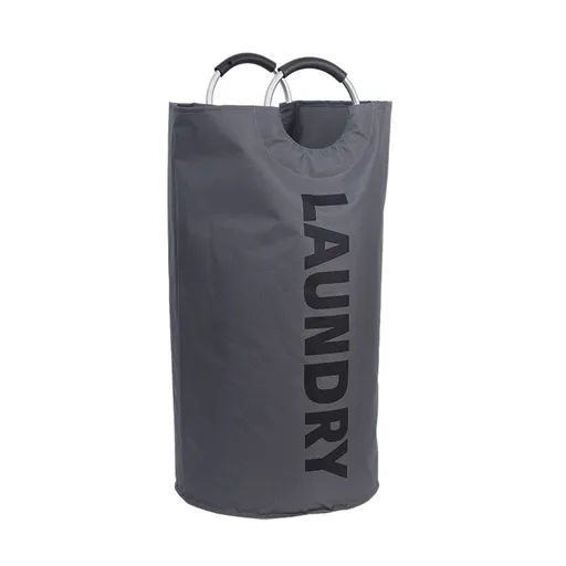 90L Large Laundry Basket, Collapsible Laundry Bag, Freestanding Tall Clothes Hamper, Foldable Washing Bin (Dark Blue)