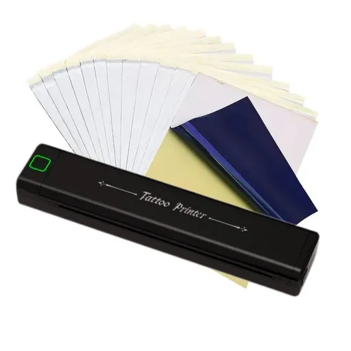 Tooleroo Portable A4 Thermal Printer Black + Tattoo Stencil Paper - Wireless