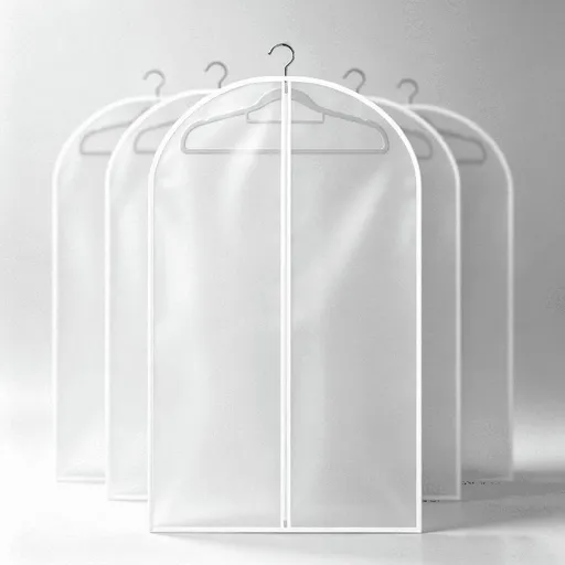 Garment Bags for Dust Protection 120 x 60 cm Set of 5 Semi Transparent Zippered Covers for Hanging Clothes Suits Dresses Long Gowns